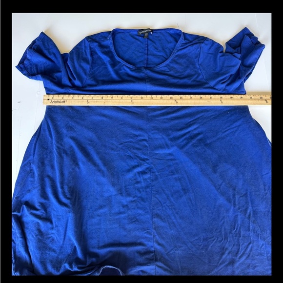 Eileen Fisher Fine Tencel Jersey Royal Jewel Neck Tunic Size Large RN 78121 - Picture 6 of 7
